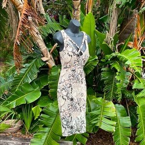 Marciano sheer sequin embroidery formal dress